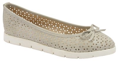 Grey 'Tricia' ladies slip on cut out loafers